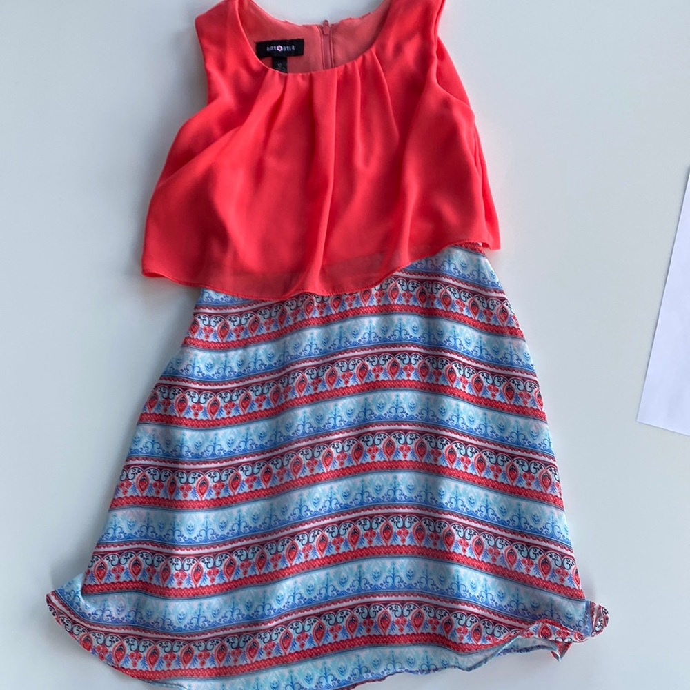 coral and blue dress size M